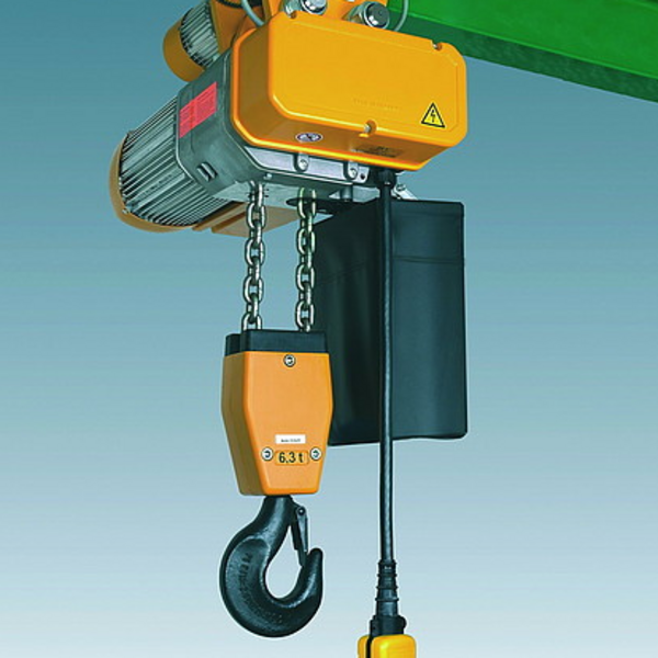 Crane and rail system with electric attachment