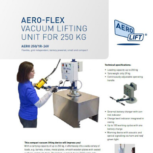  Cover of our flyer AERO-FLEX vacuum lifting device