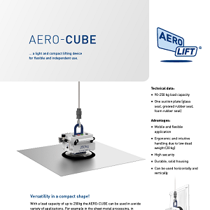 Mains-independent vacuum lifting device AERO-CUBE on our flyer