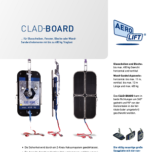 Vakuumheber CLAD-BOARD im Profil auf unserem Flyer