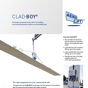 Vacuum lifter CLAD-BOY in use on the construction site
