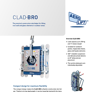 Compact panel lifter CLAD-BRO as vacuum lifter on our flyer