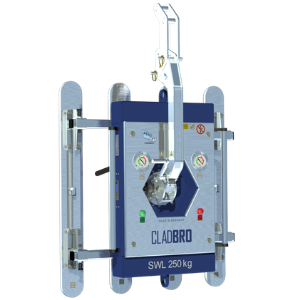 Detailed view of the two-circuit vacuum system and the optical warning device of the vacuum lifter CLAD-BRO