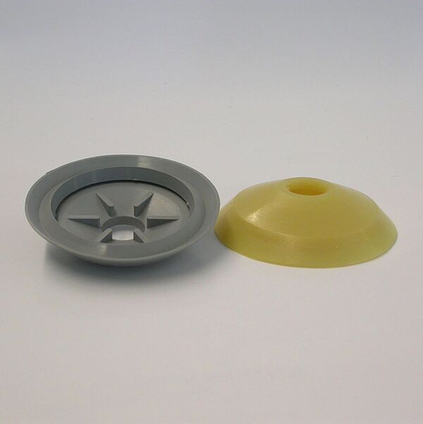 One gray and one yellow vacuum component