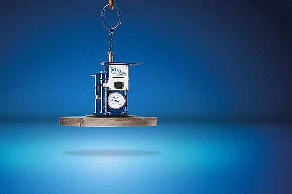 mains-independent battery operated vacuum lifter BASIC-LIFT exempted with blue background
