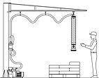 Technical drawing of column slewing crane