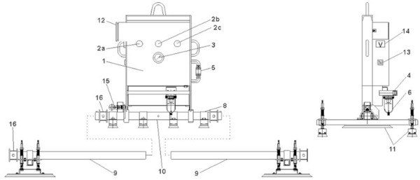 Technische Zeichnung des Vakuumheber CLAD-BOY