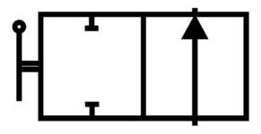 Technische Zeichnung eines 2-2 Wegeventil