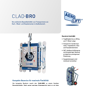 Kompakter Paneelheber CLAD-BRO als Vakuumheber auf unserem Flyer