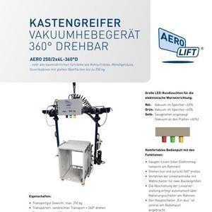 Cover of our flyer of the box gripper vacuum lifting device