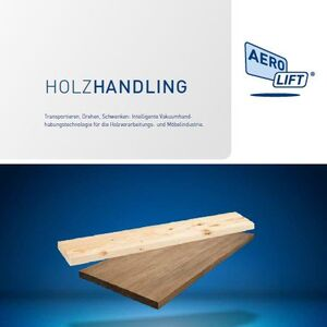 Cover unseres Prospekts über Holzhandling Vakuumhebegeräte